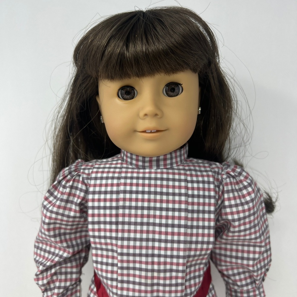 Pleasant Company American Girl Samantha Doll 18 Inch Brown Plaid Meet Dress
